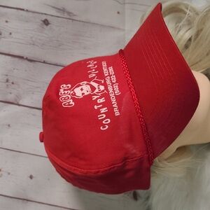 Vintage 90s Abe's Country Village Red Snapback Adjustable Hat Cap Brandenburg KY